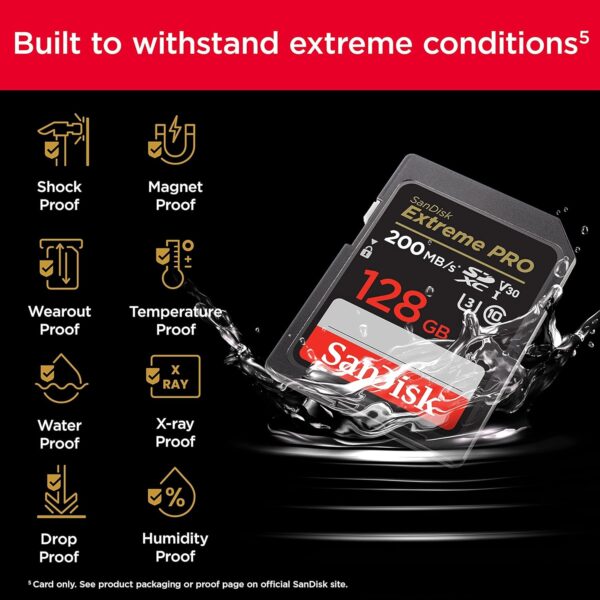 رم اس دی 128 گیگ سن دیسک SanDisk Extreme SD U3 - Image 2
